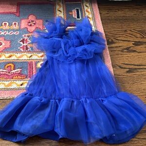 Zara Royal Blue Ruffled Top